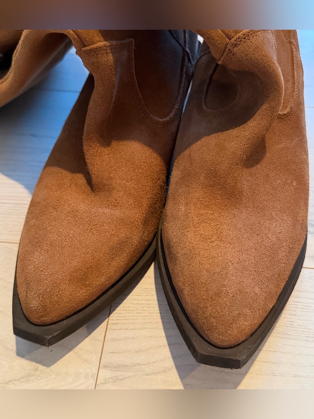 Bianco Tan Suede Mid-Calf Heeled Boots 41 - Picture 2 of 8